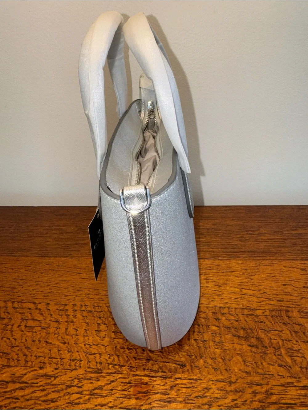 NWT Kate Spade Glimmer Satchel/Crossbody in Lunar Light Silver-Glitter